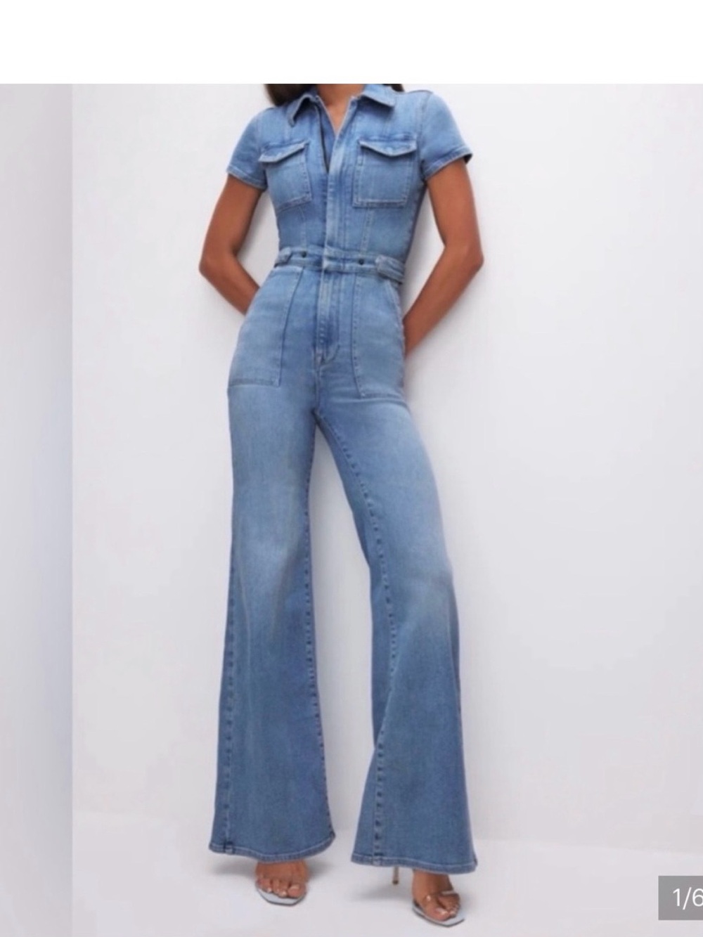 NWT-Good American FIT FOR SUCCESS PALAZZO JUMPSUIT